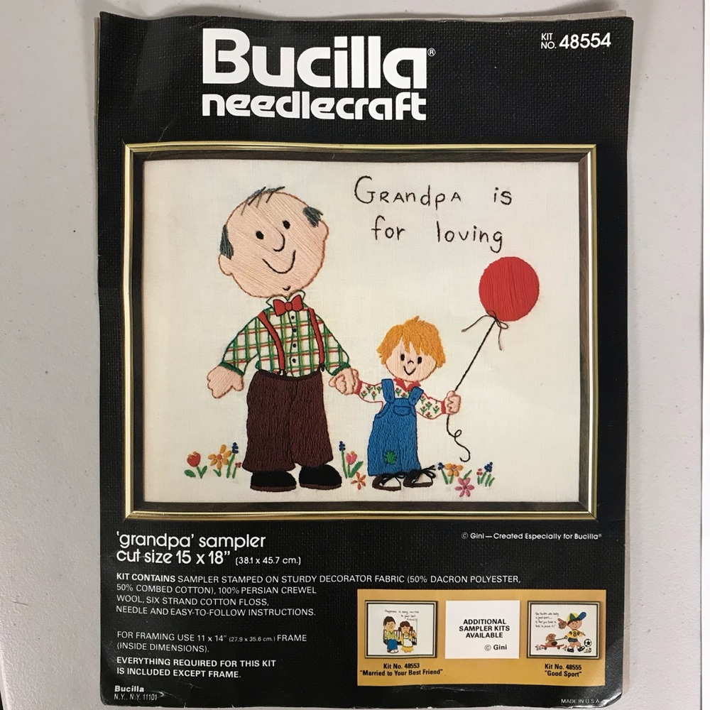 Bucilla Needlecraft “Grandpa” Sampler